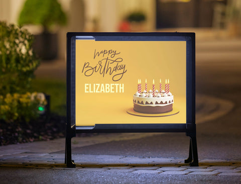 Custom Yellow Cake Birthday Yard Sign