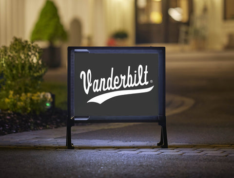 Vanderbilt University Script Black Lumilawn Sign