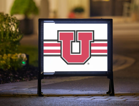 Utah Utes Stripe White Yard Sign