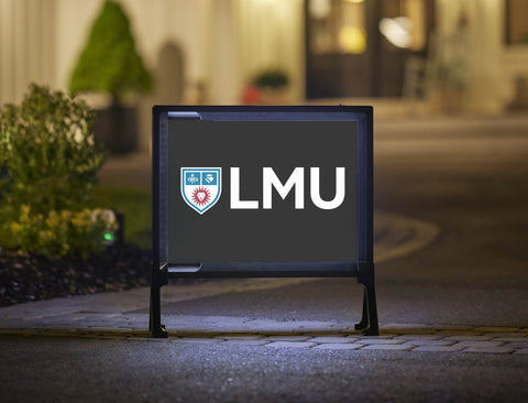 LMU Shield Mark Black Lumilawn Sign