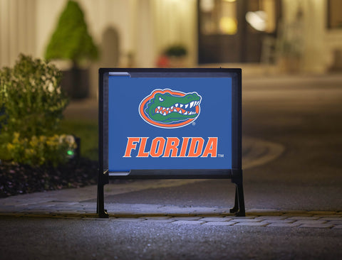 Florida Gator Mark Blue Lumilawn Sign