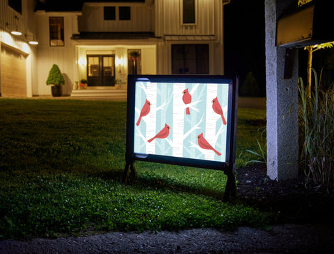 Winter Cardinals Yard Sign