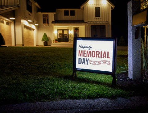 Happy Memorial Day Lumilawn Sign