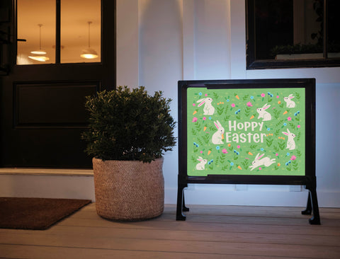 Hoppy Easter Garden Lumilawn Sign