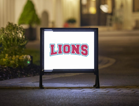 LMU Lions White Lumilawn Sign