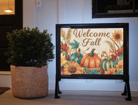 Welcome Fall Harvest Lumilawn Sign