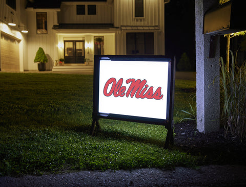 Mississippi Ole Miss Horizontal White Lumilawn Sign