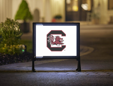 South Carolina C Cocky Yard Sign White