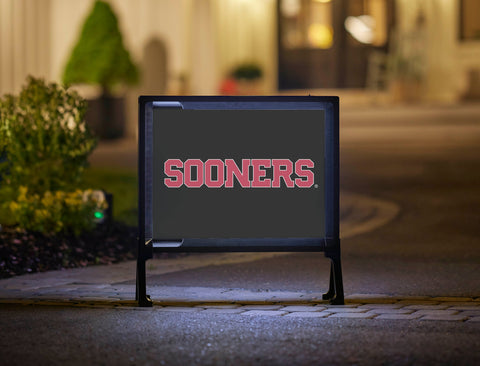 Oklahoma Sooners Wordmark Black Yard Sign