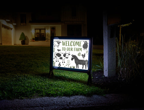 Welcome To Our Farm Cute Illustrated Animals Yard Sign