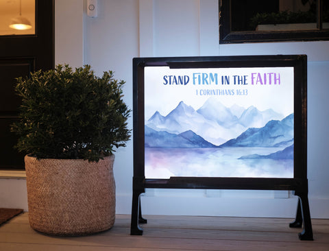 Stand Firm in the Faith Lumilawn Sign