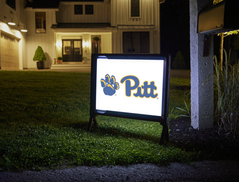 Pittsburgh Pitt Paw White Lumilawn Sign