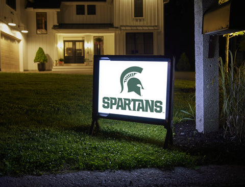 Michigan State Spartans White Lumilawn Sign