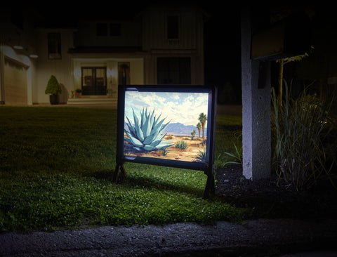 Agave Desert Palms Landscape Lumilawn Sign