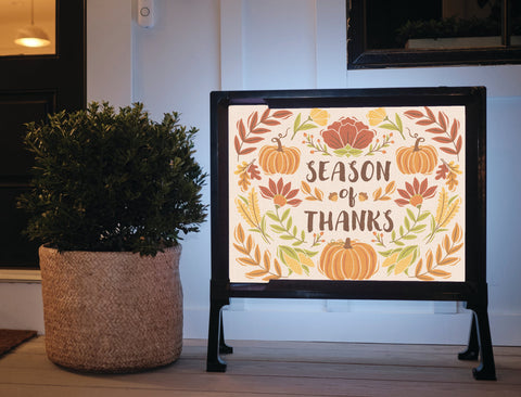 Season Of Thanks Floral Yard Sign