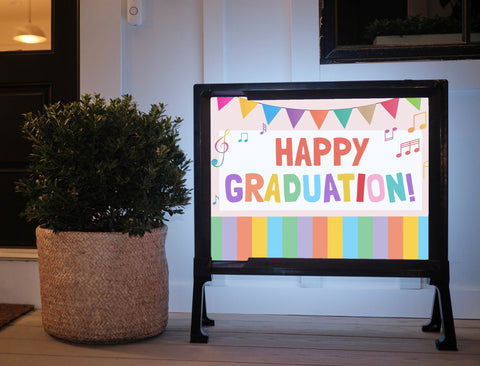 Musical Rainbow Graduation Sign