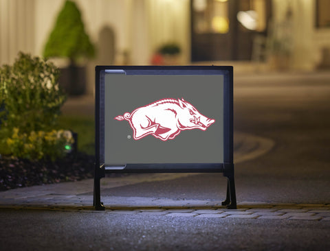 Arkansas Razorbacks White Anthracite Yard Sign